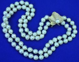 Double Strand of Baroque Pearls. 